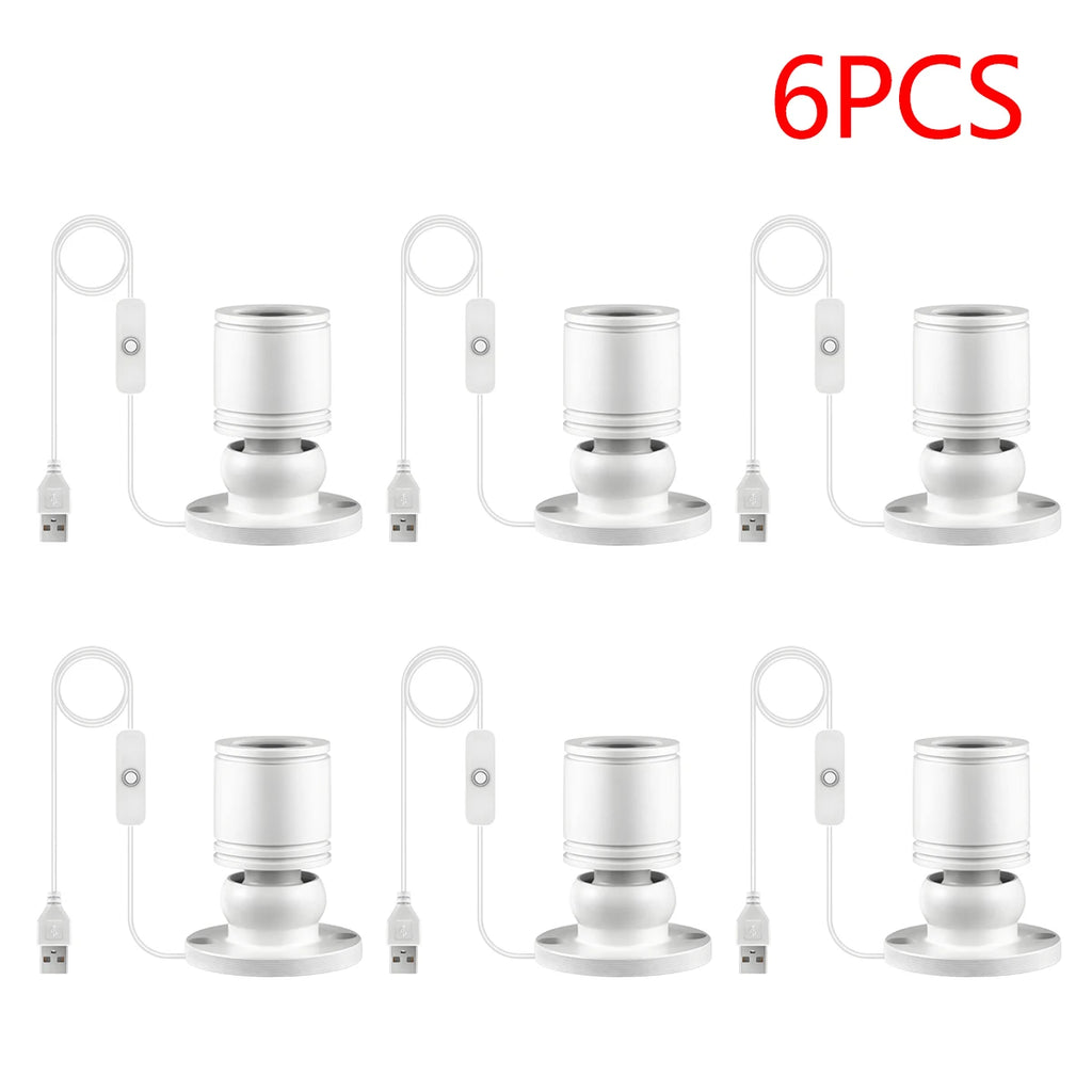 USB 5V 2-10pcs SpotLight Decor Lights for Wine Closet Anime Character Display Shelf Collectibles Souvenirs Cabinet Downlight Oasis Select 6x White Shell Neutral White Light