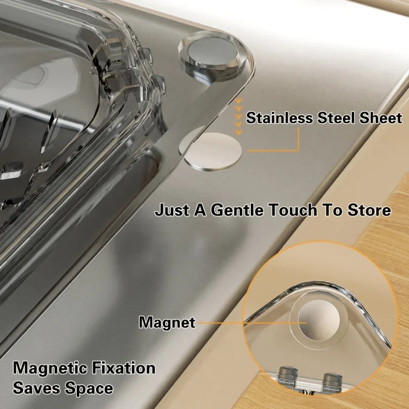 Sink Food Scrap Collector One-Button Magnetic Food Strainer Triangular Foldable Drain Rack Kitchen Sink Strainer Basket Oasis Select