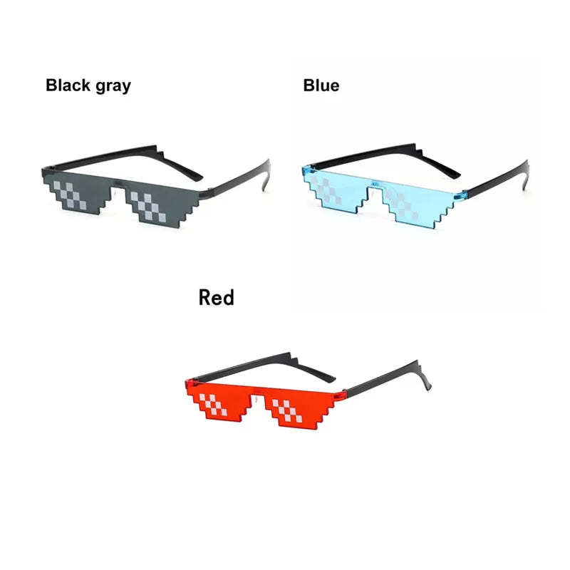 1/2/3pcs Mosaic Funny Party Glasses Festival Party Photo Props Anime Pixel Glasses Pixelated-Meme Decor Favor Funny Creative Oasis Select 3pcs mix 1