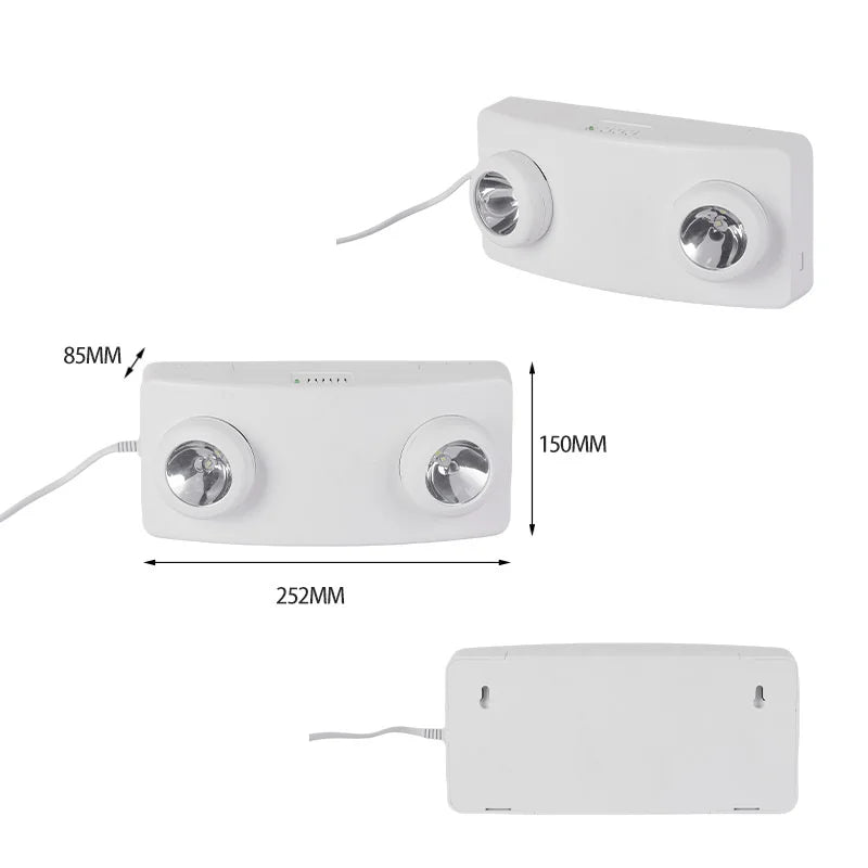 SHINEKNOT LED Emergency Light 85-265V Dual-Head Safety Lamp