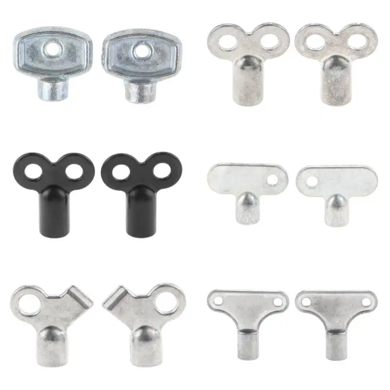 2pcs Zinc Alloy Radiator Vent Key 5mm Square Socket Heating Bleeding Exhaust Valve Tool for Standard Heaters Oasis Select