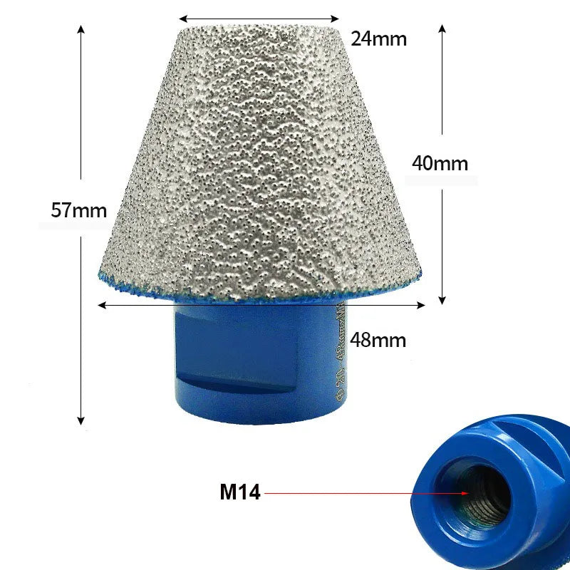 JUSTINLAU 1PC M14 Diamond Ceramic Tile Chamferer Trimmer Marble Concrete Hole Saw Masonry Drilling Drill Bit Diameter 35-75mm Oasis Select M14x24-48mm