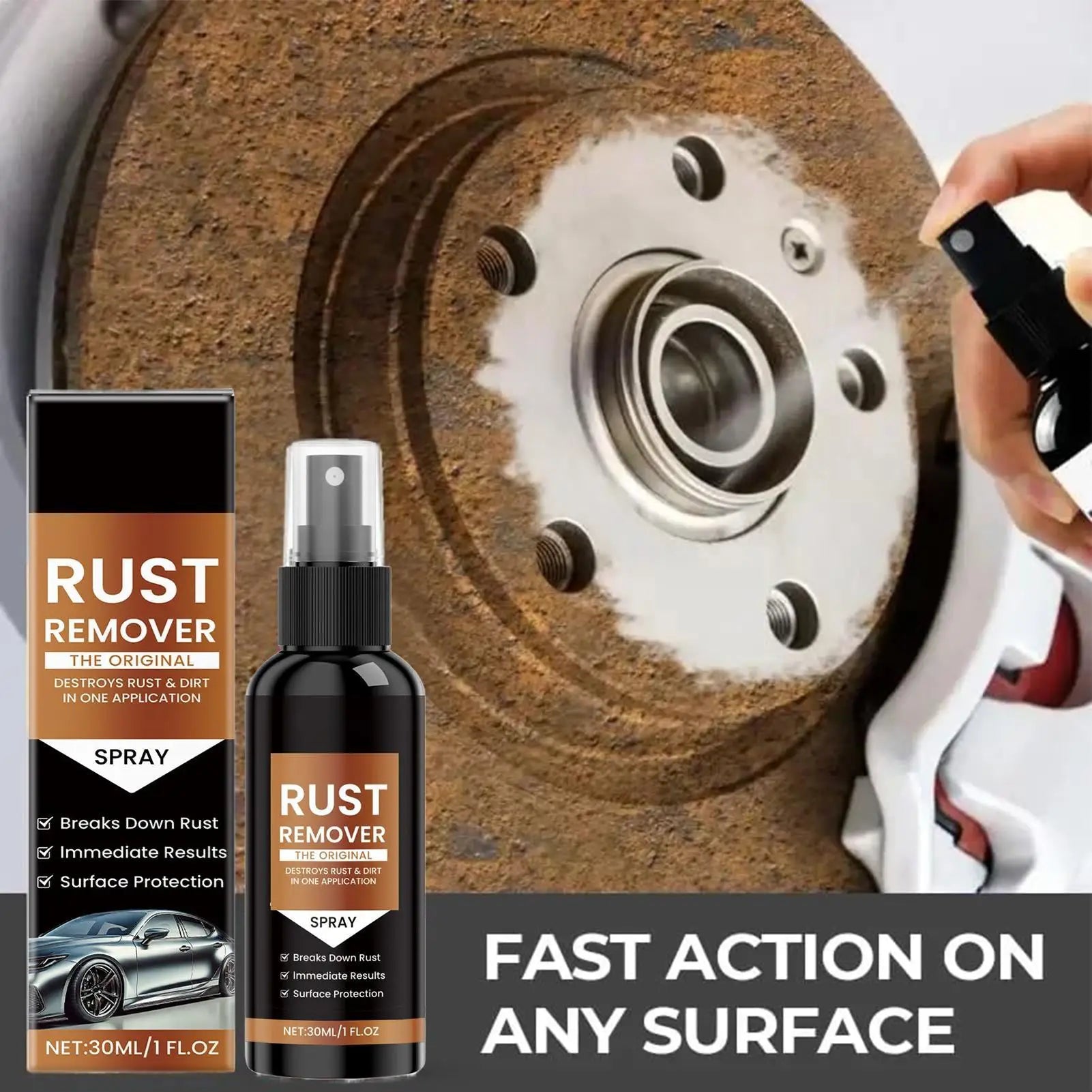 Rust Remover for Metal Automotive Rust Remover Effective Concentrated 1 Fl.oz Fast-Acting Long-Lasting Cleaner for Workshop Oasis Select Default Title