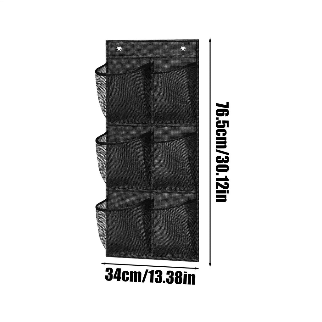 Wall-Mounted Storage Bag 6 Compartments Mesh Closet Shoe Holder Door Hangable Storage Basket Closet Hangable Storage Pockets Oasis Select
