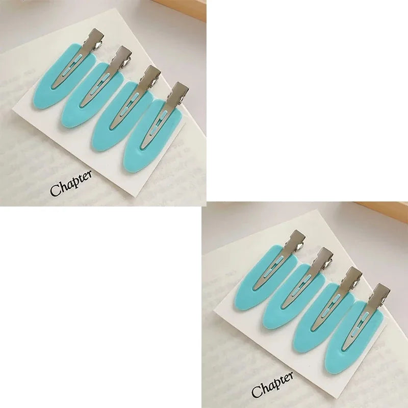 4pcs No Bend Seamless Hair Clips Side Bangs Fix Fringe Barrette Makeup Washing Face Accessories Women Girls Styling Hair Pins Oasis Select blue 8pcs