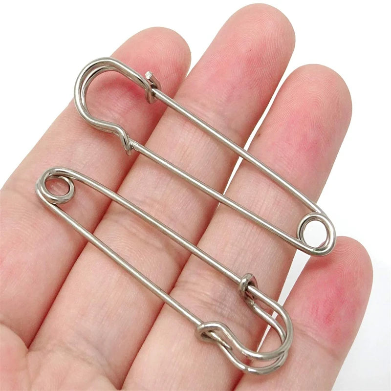 20pcs 38/45/75/80/100mm Large Safety Pins Brooch Base Hook for For DIY Lock Jewelry Craft Making Accessories Supplies Materials Oasis Select