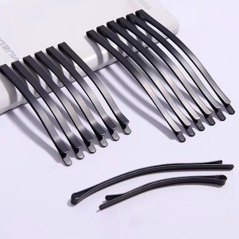 Black Bobby Pins Set – 10pcs Metal Hair Clips for Women & Girls