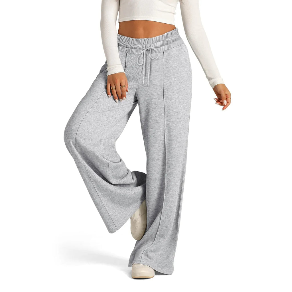 Women's Fleece Lined Wide Leg Sweatpants – High Waist Joggers Wide Leg Sweatpants Oasis Select