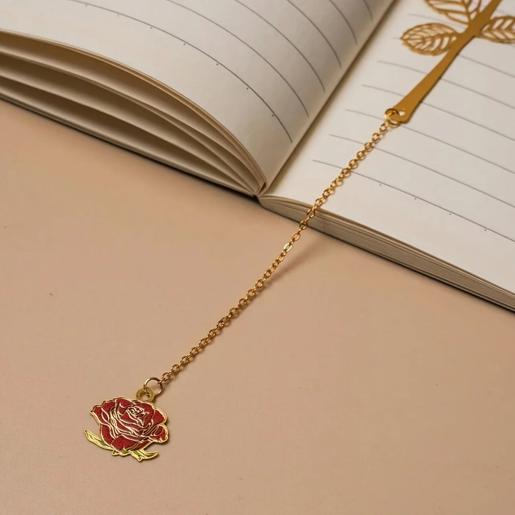 1 Piece of Exquisite Metal Rose Bookmark, Light Luxury Design Hollowed Out Bookmark, Perfect Gift for Teachers Oasis Select