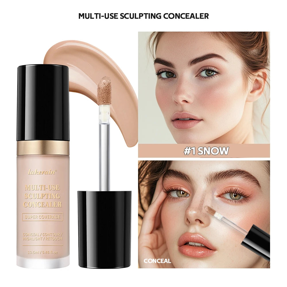 Lakerain 5-Color Waterproof Concealer Matte High Coverage Oil-Control Foundation For Acne Scars And Dark Circles Cosmetics Oasis Select 1 SNOW