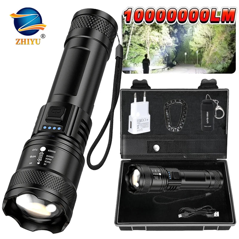 ZHIYU Super Bright USB Rechargeable LED Tactical Flashlight