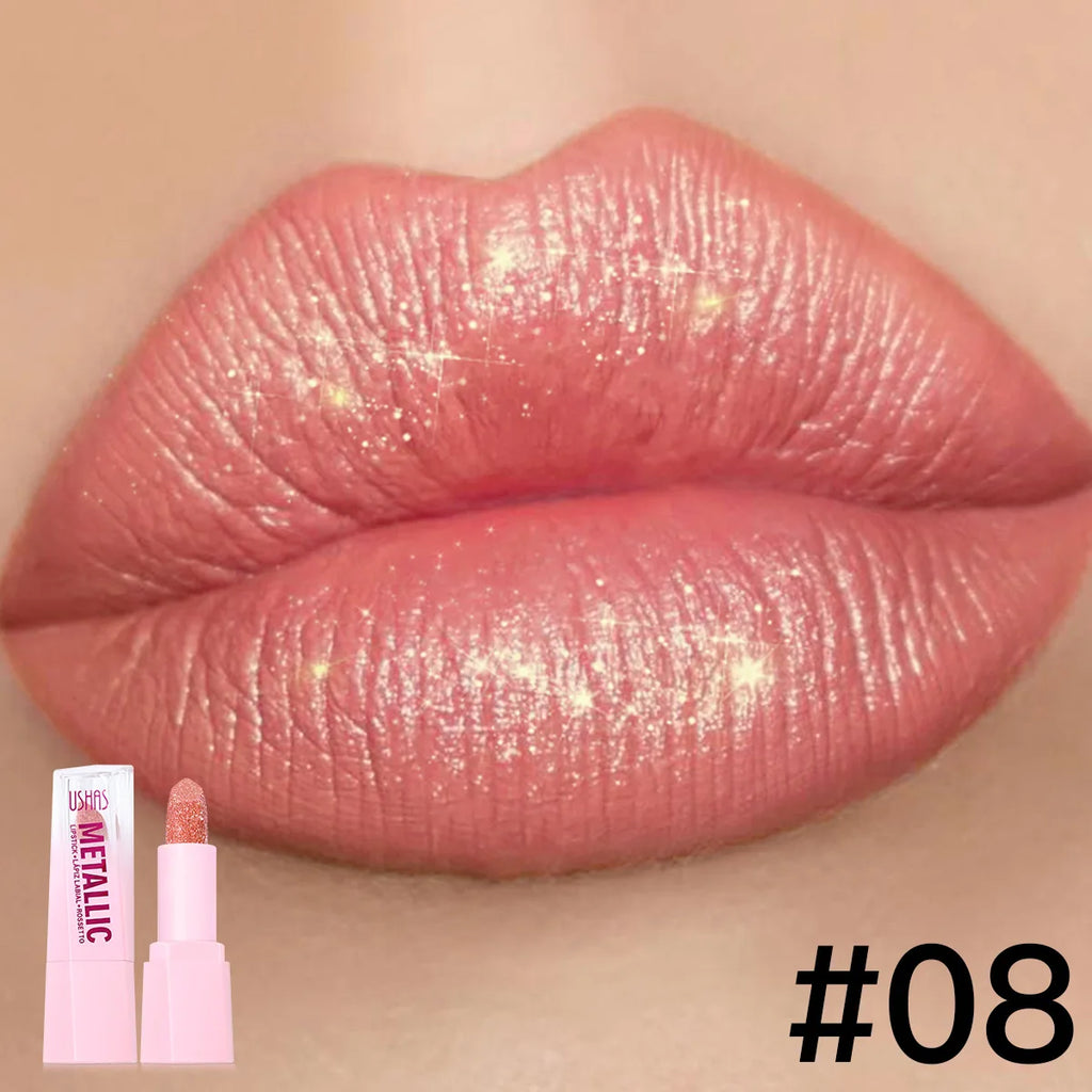 USHAS Pearlescent Matte Lipstick – Waterproof & Non-Stick