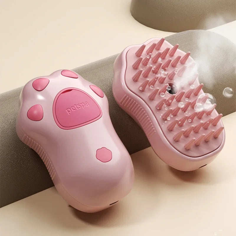 3 in 1 Steamy Pet Dog Brush Cat Steam Brush Electric Spray Cat Hair Brush Comb Massage Pet Grooming Tool Loose Hair Supplies Oasis Select Pink