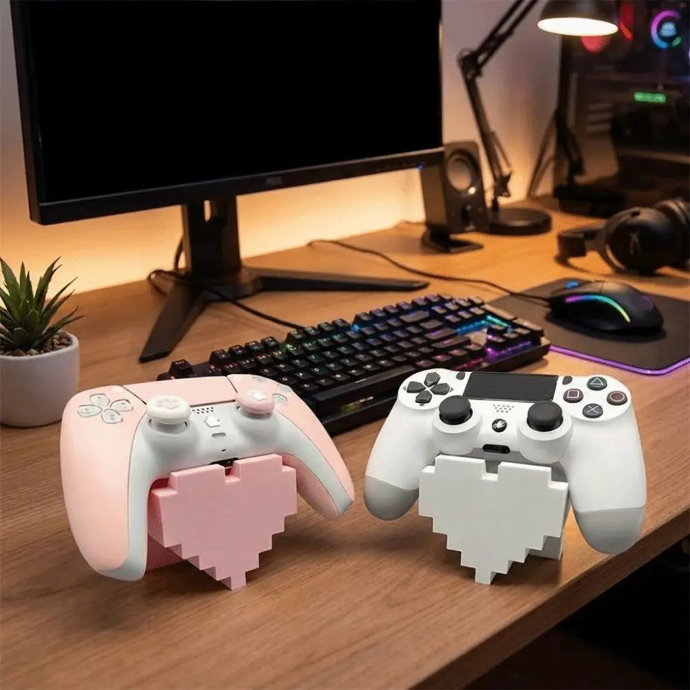 3D Printed Heart Controller Holder Stable Base Game Accessory Stand Desktop Display Rack Decor Storage Organizer for Gamers Gift Oasis Select