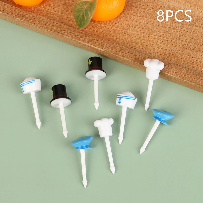 8-Piece Cartoon Fruit Forks – Kids Bento Lunch Box Picks