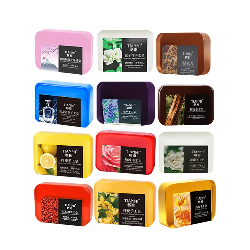 12 PCS Fruit and Flower Scented Hand Soaps, Rose Scented, Cologne Perfume Scented, Lemon Scented and Other 10 Different Scented Oasis Select