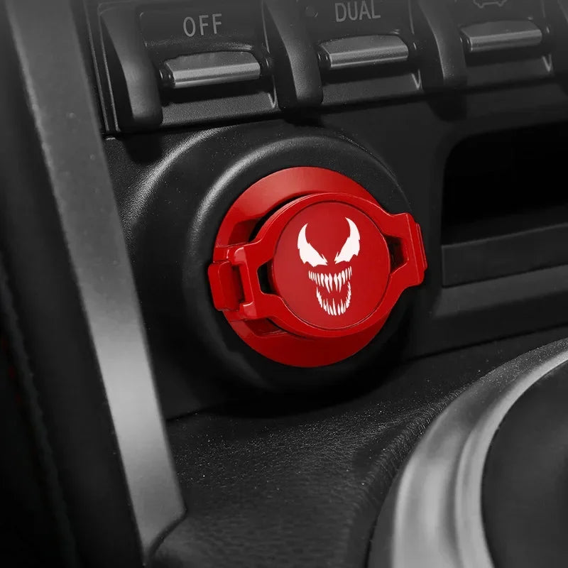 Start Stop Button Cover Engine Ignition Push Button Ring Styling Accessories Ignition Switch Protective Cover For All Cars Moto Oasis Select Venom-Red