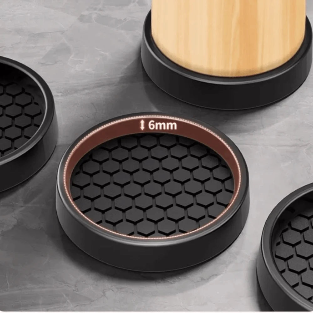 4PCS with Suction Cup Furniture Coasters Silicone Non Slip Furniture Wheel Stoppers Anti Displacement Rubber Caster Cups Oasis Select