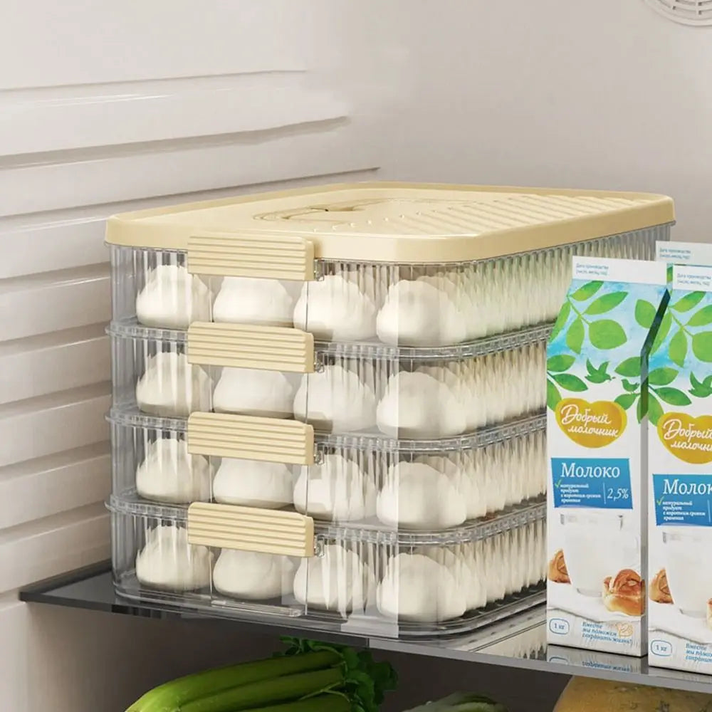 Plastic Frozen Dumpling Storage Box Large Capacity Fresh-keeping Dumpling Box Multi-layer Quick Freezing Food Storage Container Oasis Select