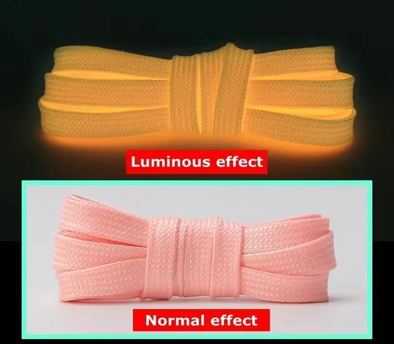 1/2pcs Luminous Shoe Laces Bold High Quality Fluorescent Shoelaces Glow In The Dark Night Round Shoelace Sneaker Laces Shoes Oasis Select Pink