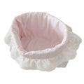 Quilted Cotton Foldable Oval Storage Basket – Pink Dots Organizer