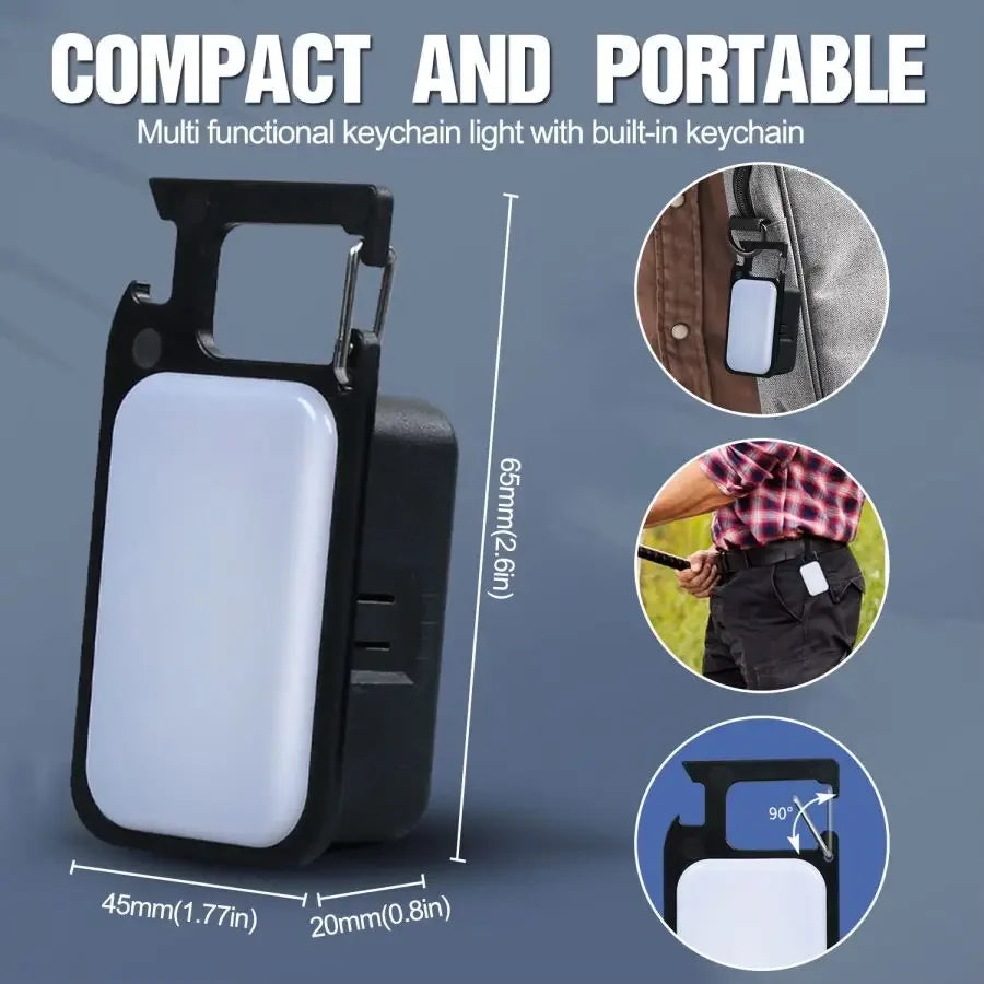 Rechargeable 4 Lighting Modes Portable Mini LED Keychain Light Small Pocket-sized Flashlight Camping Lights Emergency Torch Oasis Select