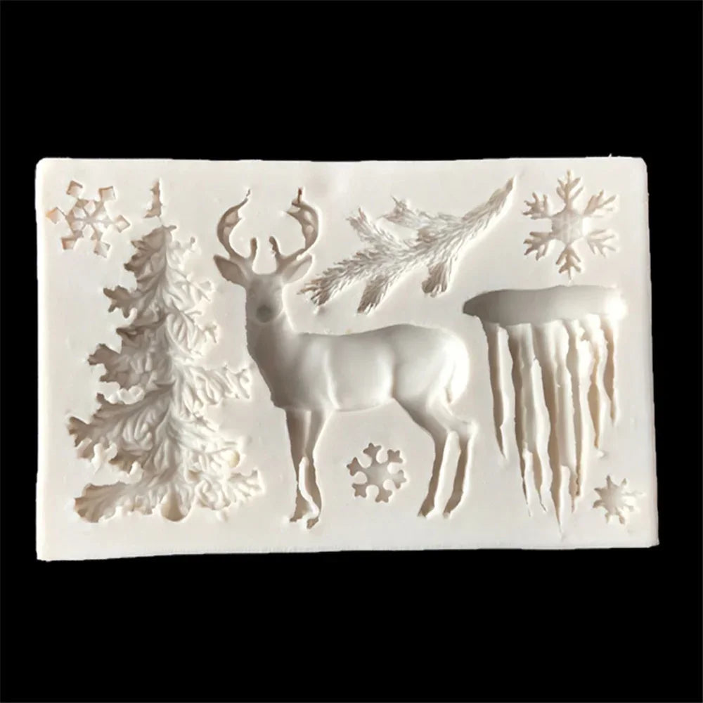 Christmas Elk Shaped Silicone Mold DIY Epoxy Christmas Series Cake Baking Decoration Chocolate Mold Elk Silicone Mold Oasis Select