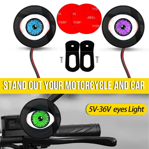 3D Devil Eye LED Motorcycle Decorative Light | 5V–36V Kit LED Decorative Light Oasis Select