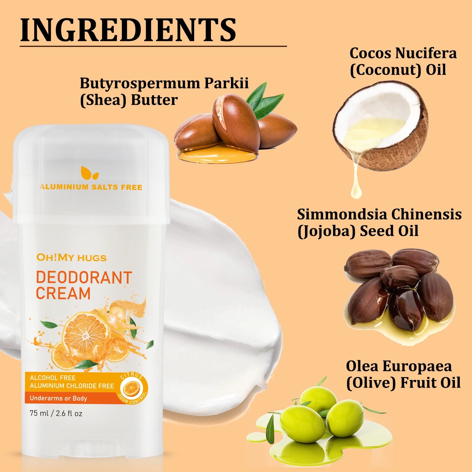 YURHERSU Orange Deodorizing Cream – Unisex Fresh Scent Stick