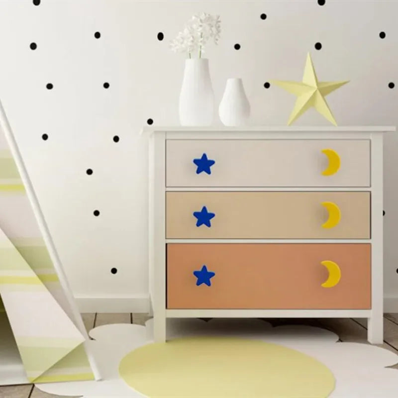 Children Room Rubber Cabinet Knobs and Handles Wardrobe Door Drawer Pulls Cute Star White Cloud Furniture Handle Oasis Select