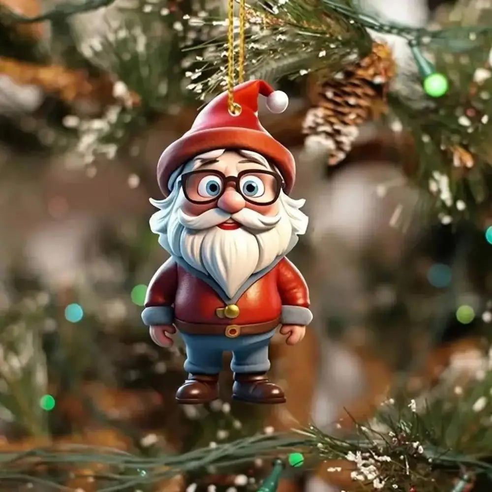2D Acrylic Cat Christmas Ornament | Funny Xmas Tree Pendant