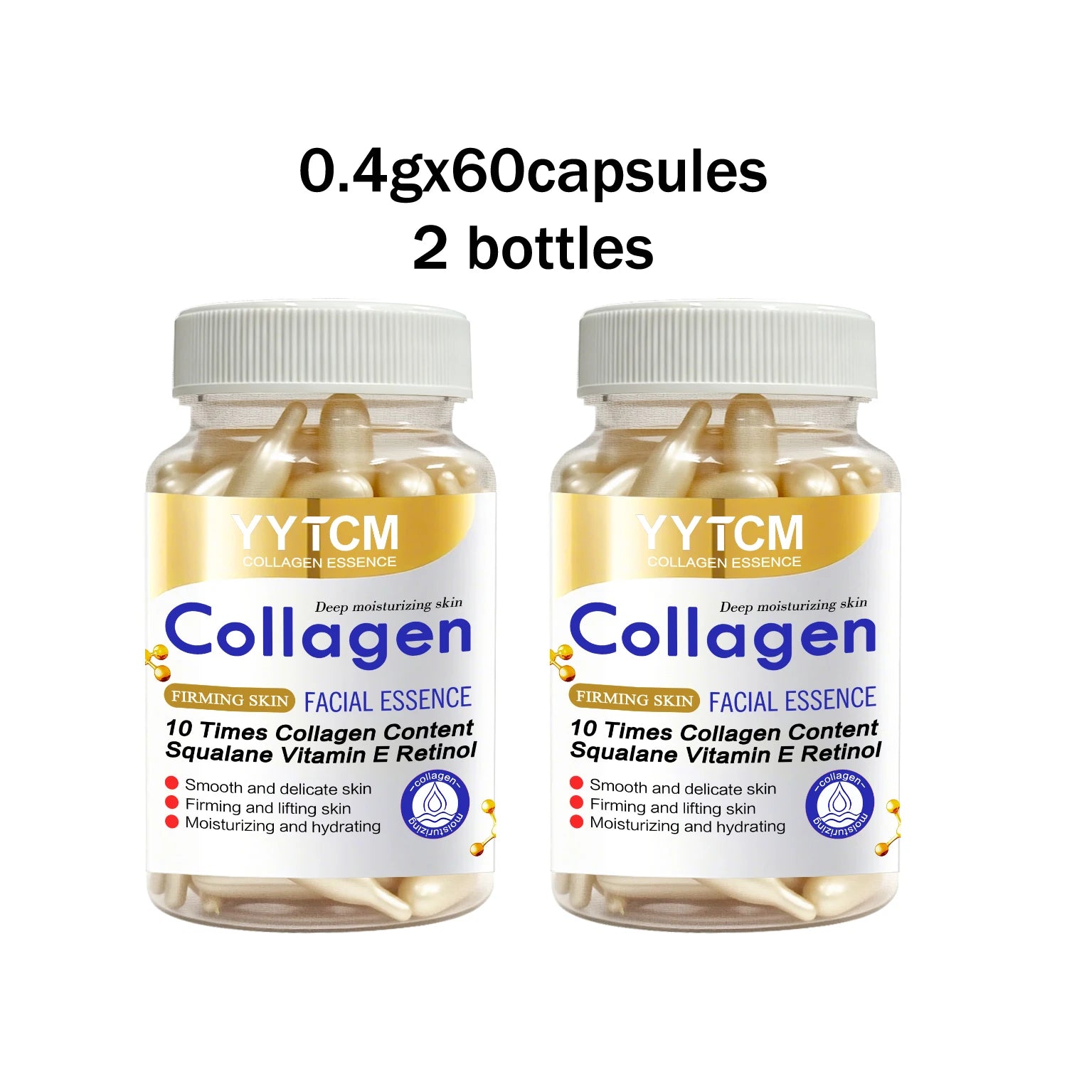 Collagen Firming Capsule Essence – Squalane, Retinol & Vitamin E Face Serum Capsules Oasis Select 2 Bottles 60 Capsules