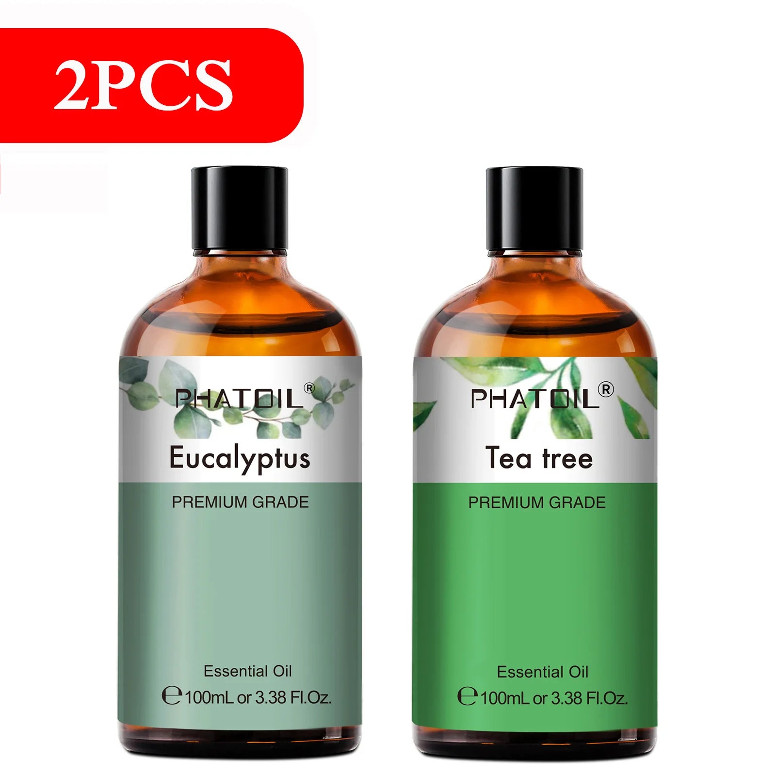 PHATOIL 100ml Pure Essential Oils – Lavender, Eucalyptus & More