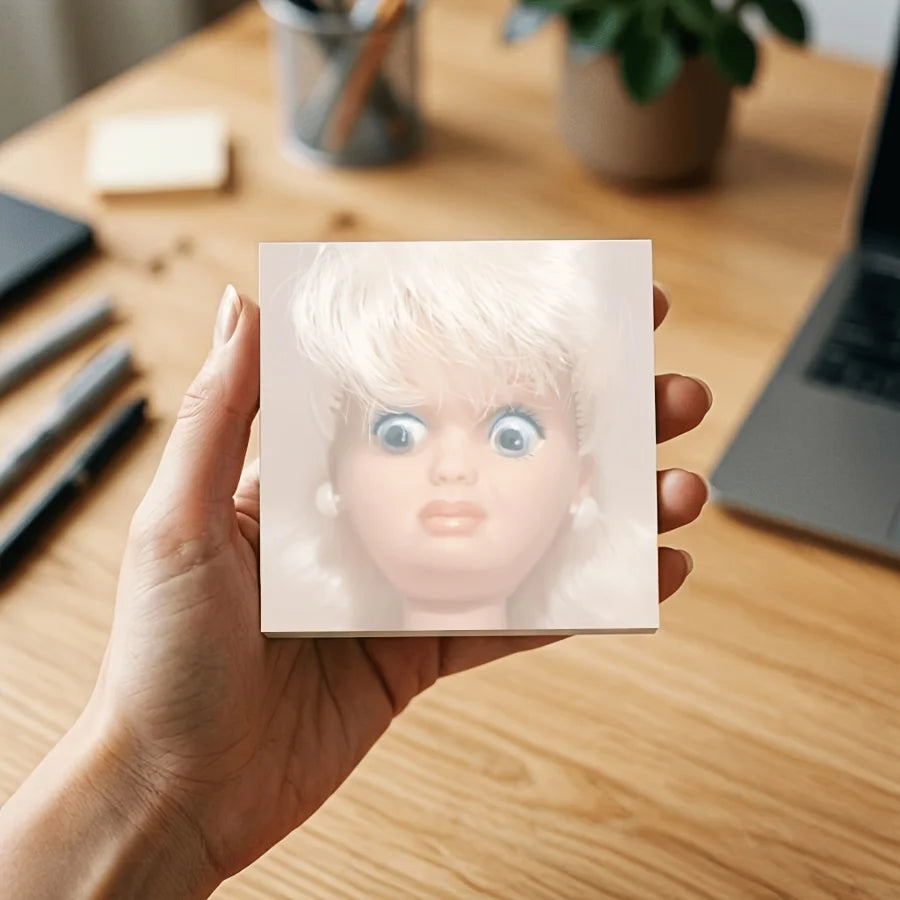 50/150-Sheet Funny Ugly Face Notepad, Square Shape Sarcastic Sticky Notes for Office Desk Decor, Coworker Gift, Daily Memo Pad Oasis Select