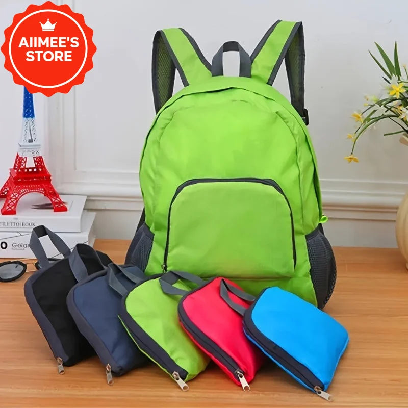 Large Capacity Durable Foldable Canvas Travel Hiking Camping Backpack with Adjustable Shoulder Straps and Zipper Closure Oasis Select