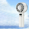 Portable LED Digital Display Travel Camping Outdoor Mini Ice compress High-Speed Cooling Fan Handheld Fans USB Rechargeable fan Oasis Select WHITE