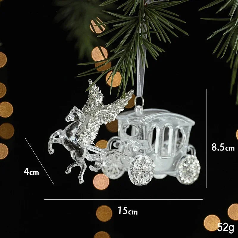 Acrylic Christmas Crystal Pendant – Angel & Snowflake Ornament