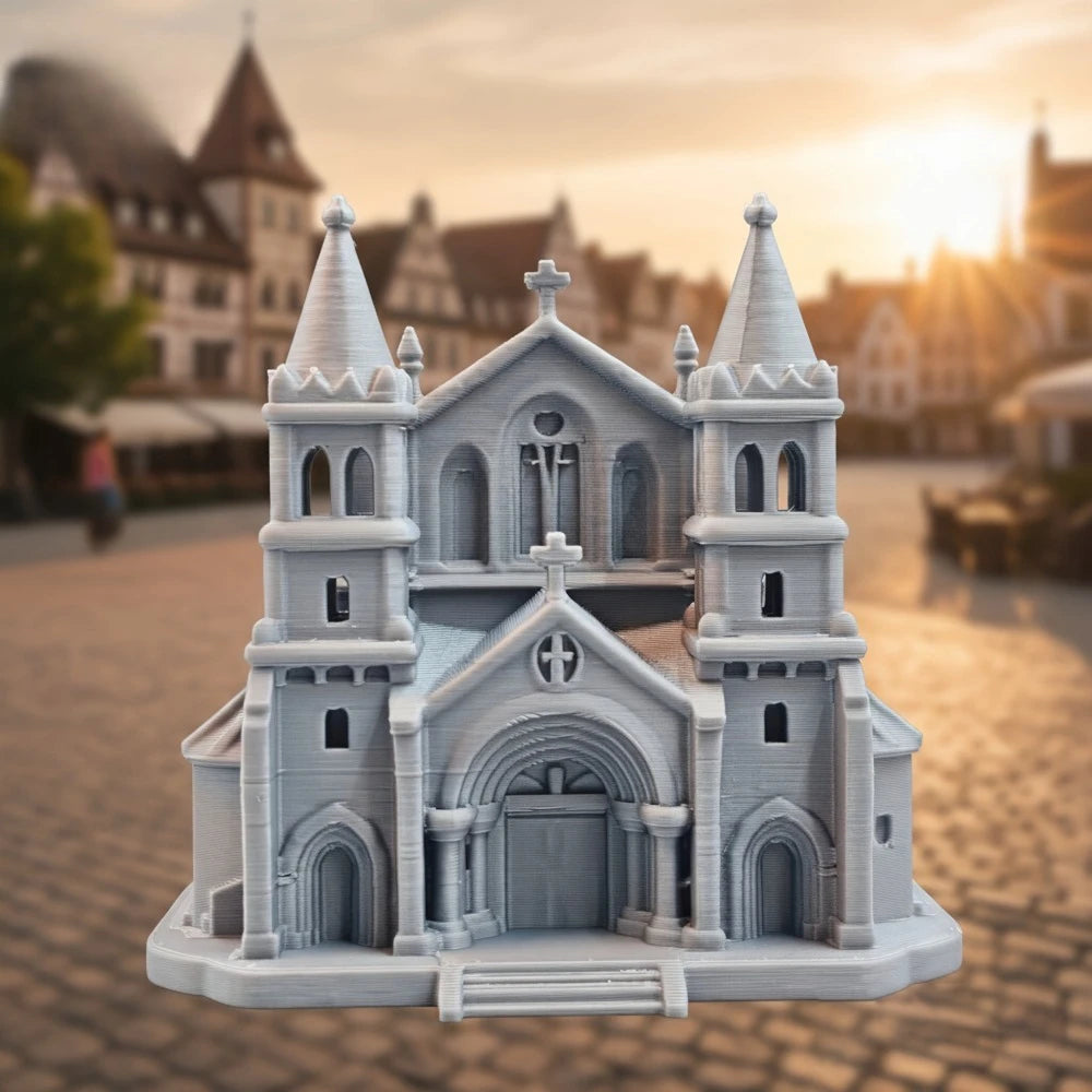 Medieval Castle Church Model Kit Gothic Cathedral Building Figurine Desktop Ornament Miniature Architecture Decor for Hobbyists Oasis Select