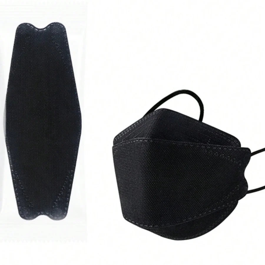 Adult KF94 Face Masks 4 Layers, Premium Melt-Blown Material, Breathable White Black Disposable Masks for Daily Use Oasis Select
