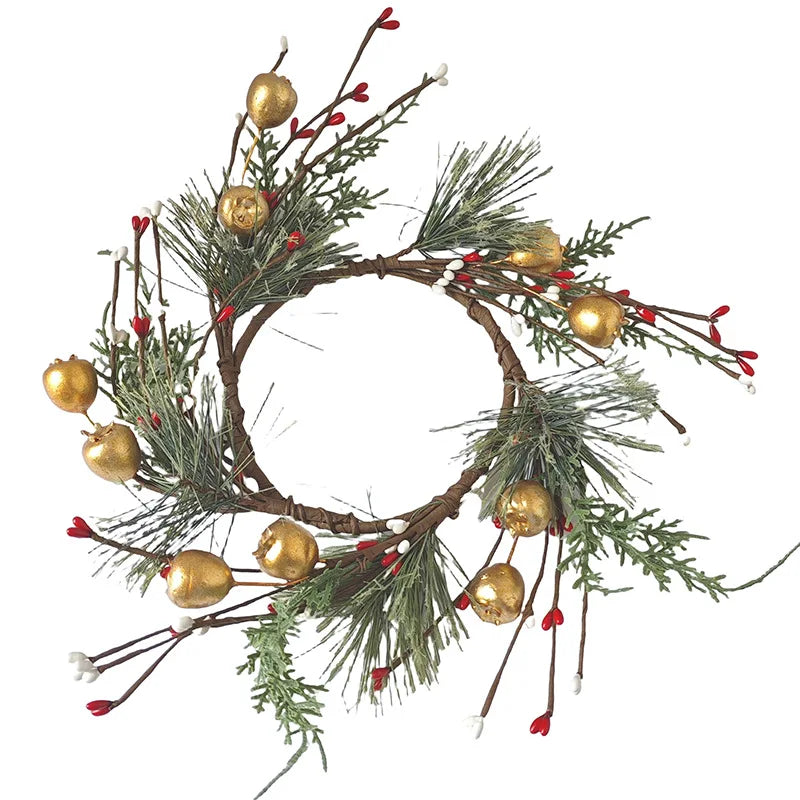 Christmas Candle Rings Table Decoration Christmas Wreath Candle Holder Ring Red Berries Table Centerpieces Candle Wreath Oasis Select C