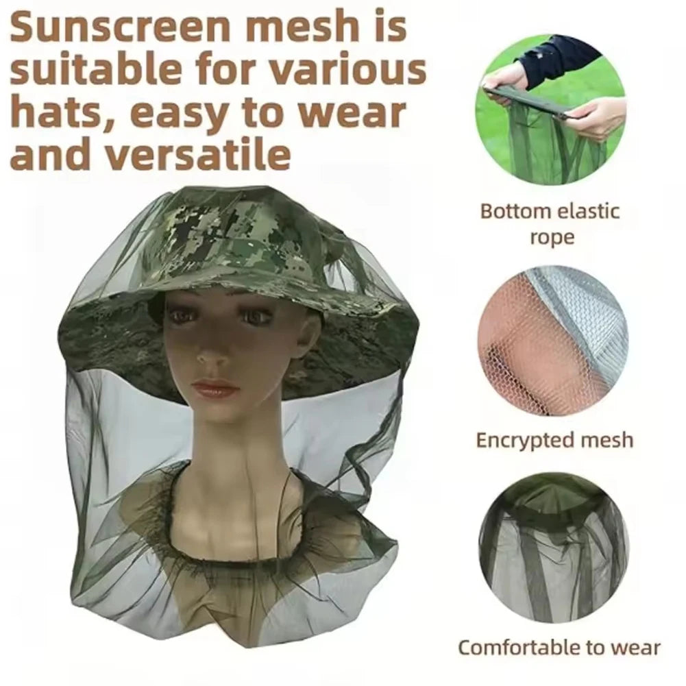 Mosquito Head Net Hat – Bug Face Shield for Hiking & Camping