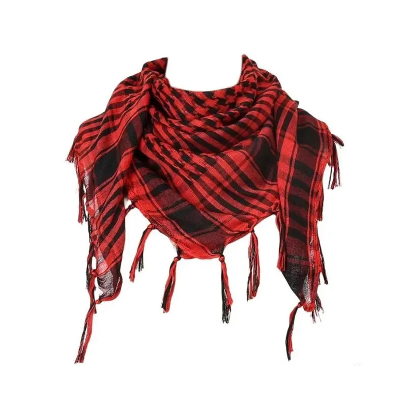 1/2/3Pcs Keffiyeh Tactical Desert Scarf Wrap Shemagh Head Neck Arab Scarf Keffiyeh Scarf Wrap For Men And Women Oasis Select 1pcs-Red