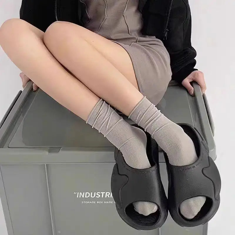 Women's Colorful Cotton Slouch Socks – Breathable Summer Crew