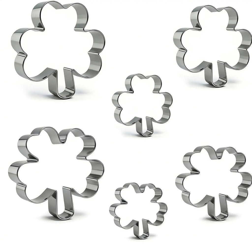3Pcs Cookie Cutter Patrick's Day Clover Shaped Stainless Steel Mold DIY Cake Sugarcraft Pastry Biscuits Mould Baking Tool Oasis Select