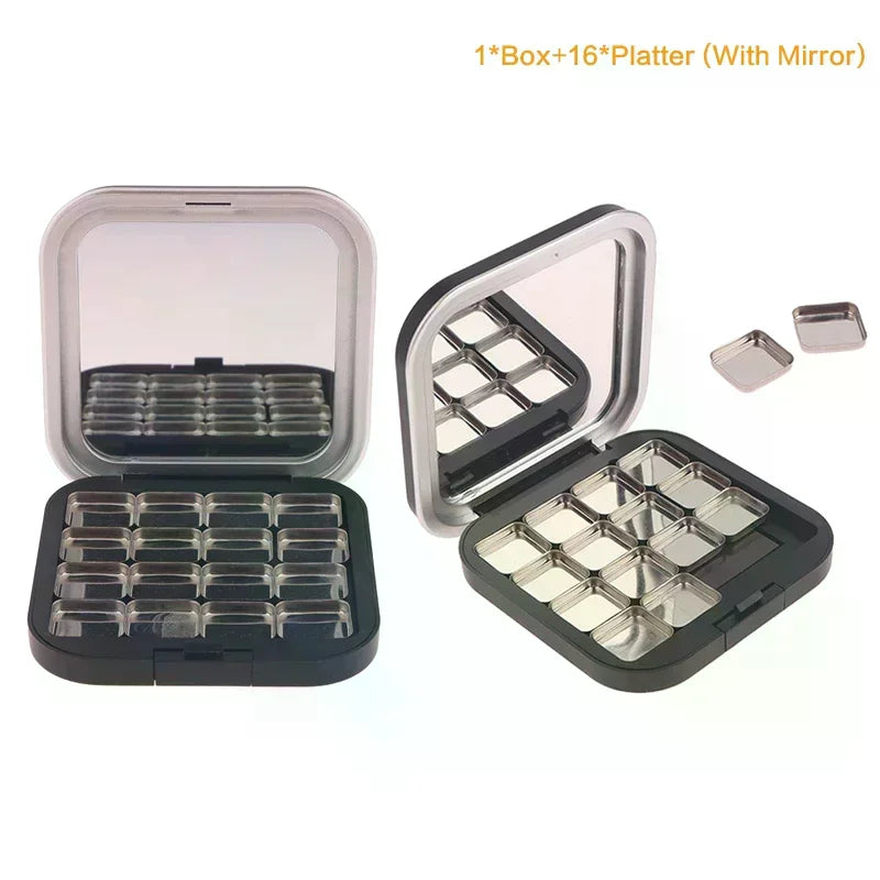 Matte Black Empty Magnetic Eyeshadow Palette Eye Makeup Storage Dish For Women Makeup Beginners DIY Eye Shadow Storage Box Tool Oasis Select