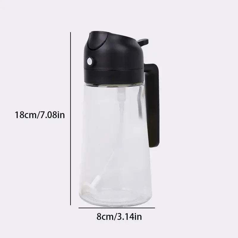 1pc 450ML Dual-Purpose Oil Mister Bottle with Automatic Shut-Off Sprayer - BPA-Free PET Plastic for Cooking, Grilling, Baking Oasis Select