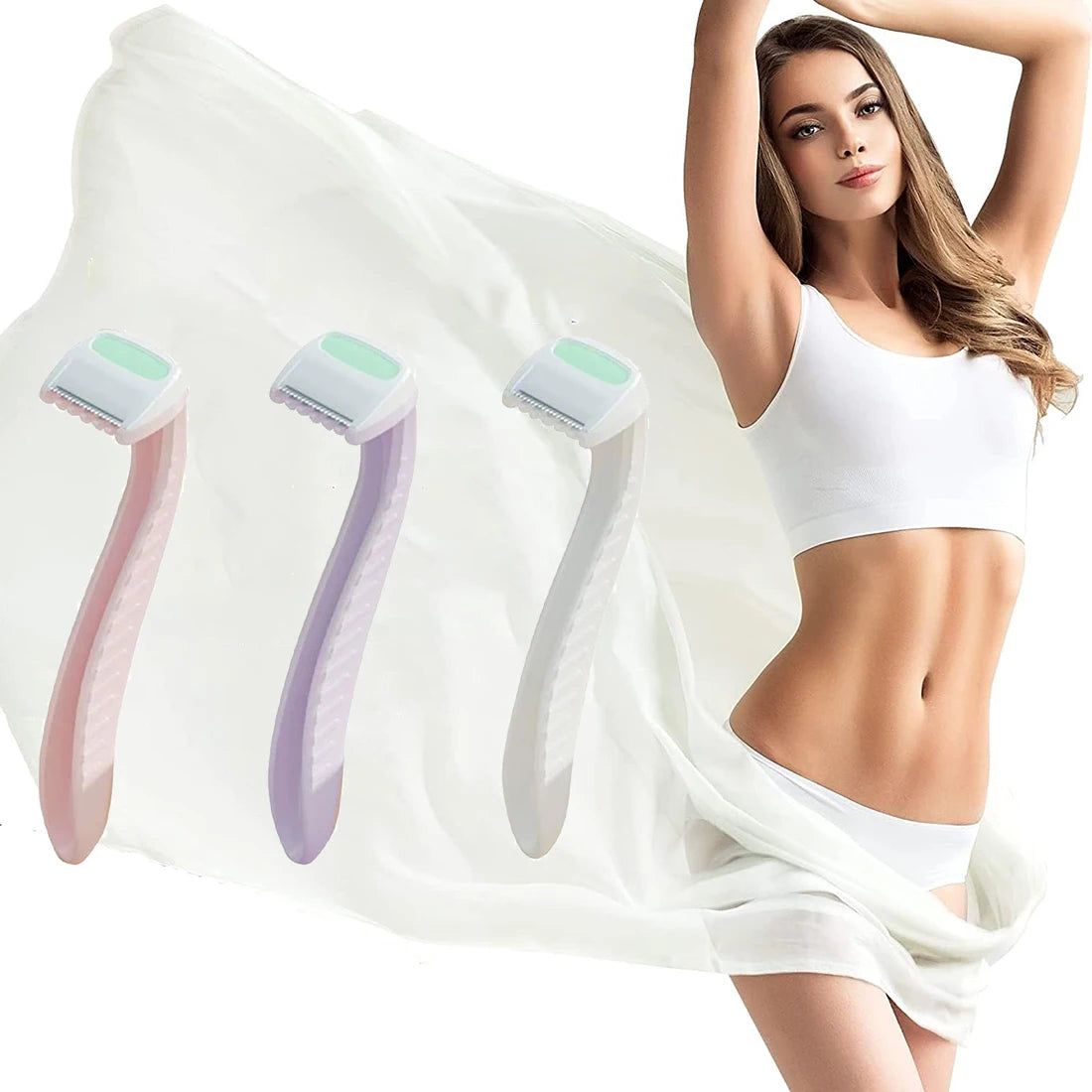 Pack of 3 Women Bikini Line Razors Shaver Pubic Hair Removal Beauty T-Type For Body Arm Leg Hair Razor Shaver Bikini Trimmer Oasis Select