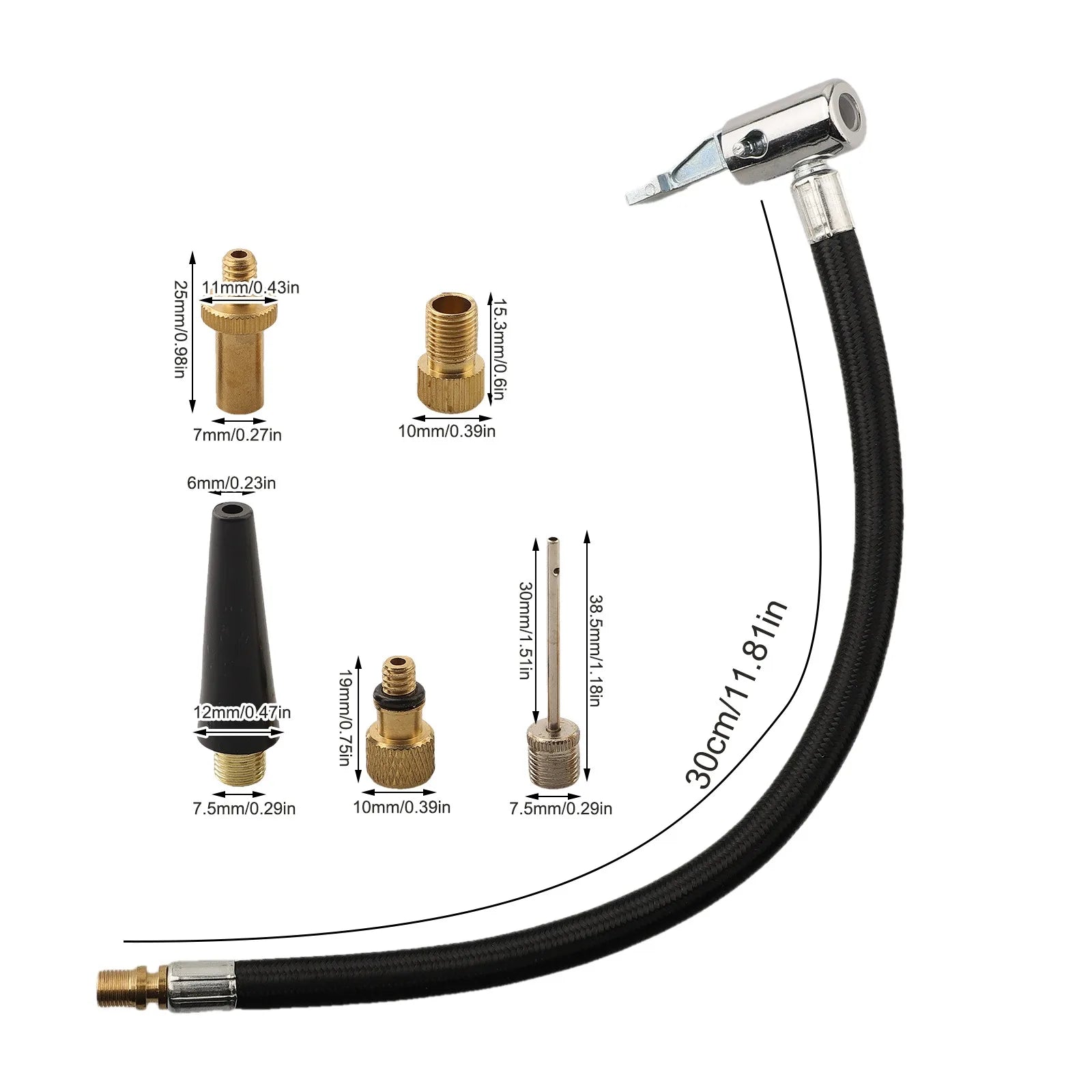 Inflation Accessories Convenient Inflation Bike Pump Valve Adapter Bike Pump Extension Tube Flexible Extension Tube Oasis Select