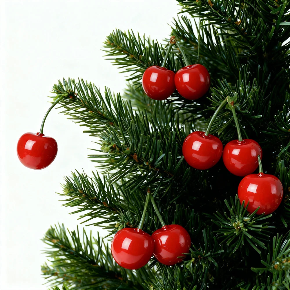 3-12 Pairs Artificial Cherry Christmas Simulation Cherry Decorations, Photography Props, Store Displays, Fake Fruit Models Oasis Select