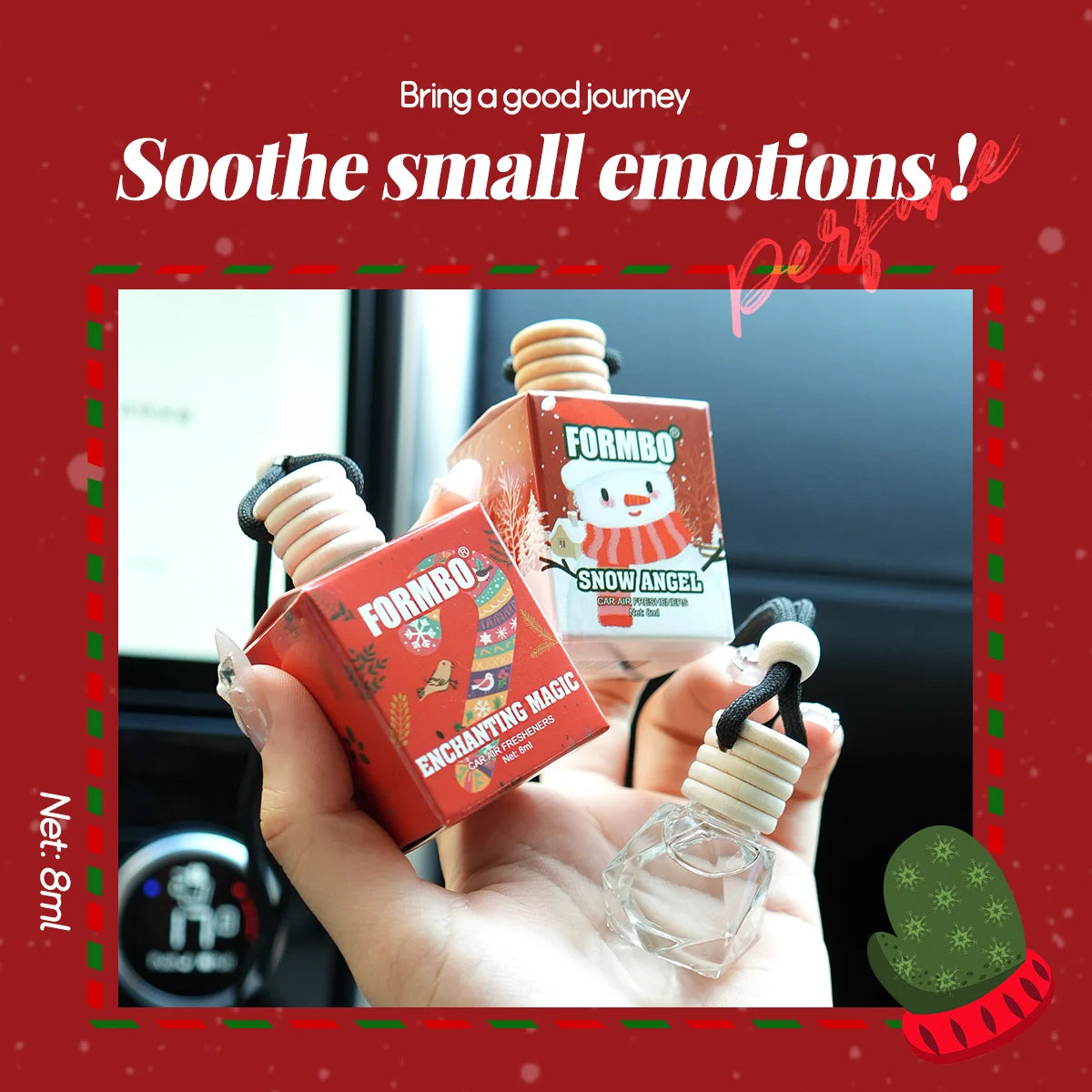 FORMBO Christmas Snowman Car Air Freshener – 4 Scents, 8ml Car Air Freshener Oasis Select